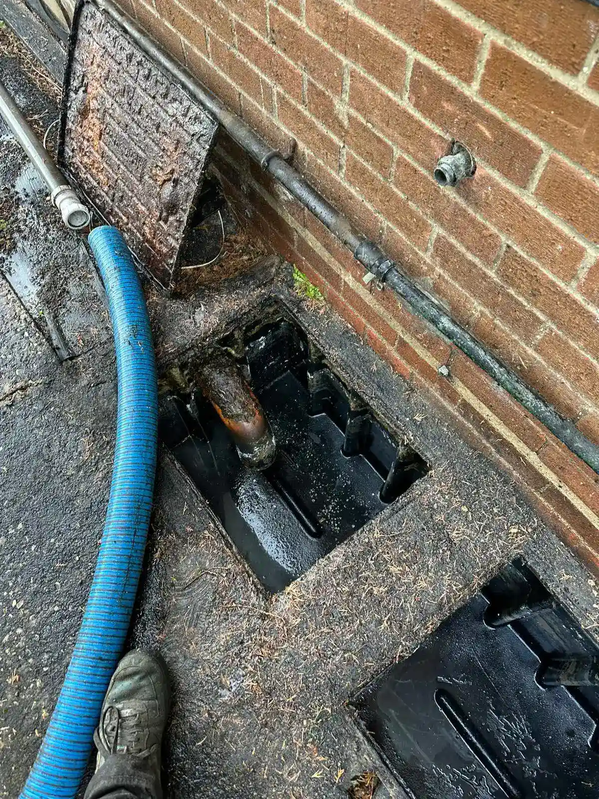 Grease Trap Management King's Lynn – commercial grease trap being emptied and cleaned by AM Waste Management at a business premises in West Norfolk.
